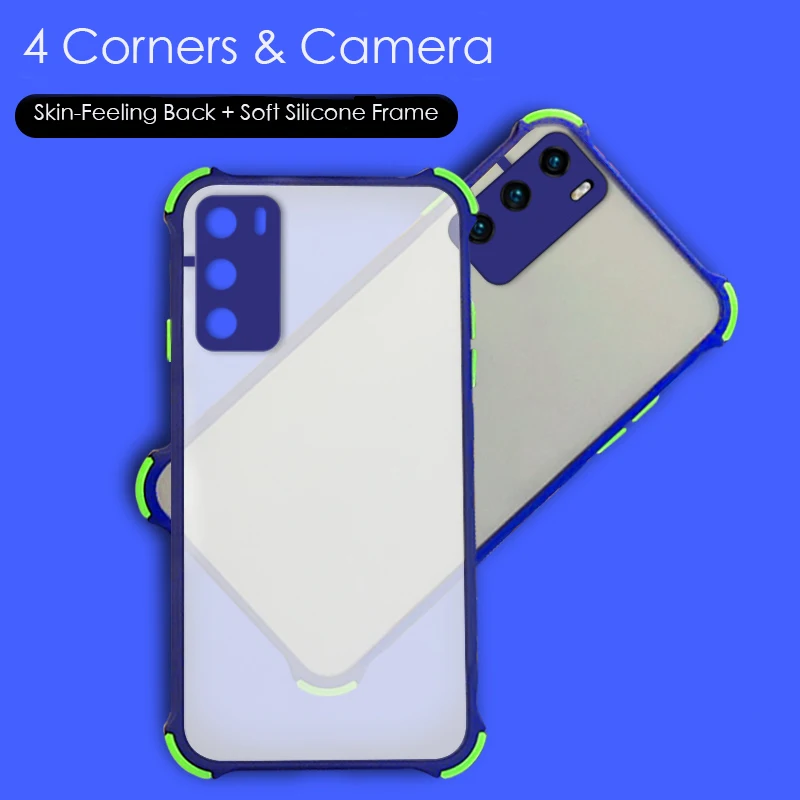 Matte Transparent Shockproof Corner Cover For Huawei P40 P30 Pro Lite E Y5P Y6P Y7P Y8P Y8S Y7A Y9A P Smart Z S 2021 Phone Case huawei phone cover