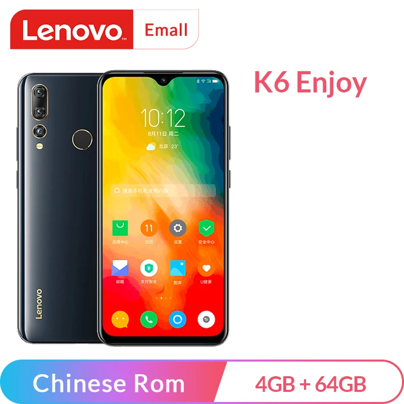 Lenovo K6 Enjoy L38082 смартфон с восьмиядерным процессором MTK Helio P22 ОЗУ 4 Гб ПЗУ 64 ГБ 12 МП AI