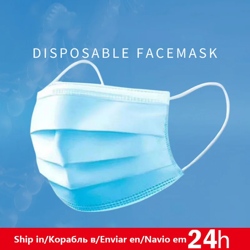 

50Pcs/Lot Disposable Masks 3-layer Non-Woven Masks Anti Dust Mouth Face Mask Protection Soft Protective Disposable Mask