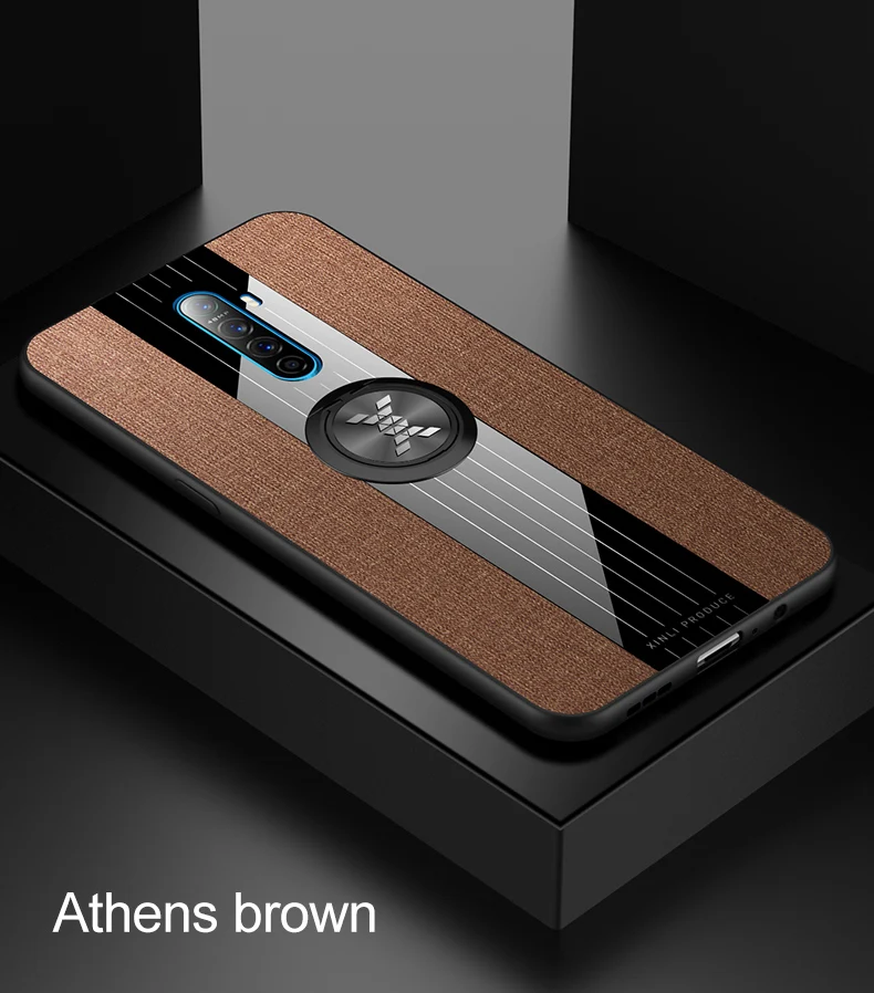 KONSMART чехол для телефона OPPO Realme X2 Pro чехол автомобильный держатель с кольцом на палец благородный противоударный защитный чехол для Realme X2 Pro - Цвет: Brown
