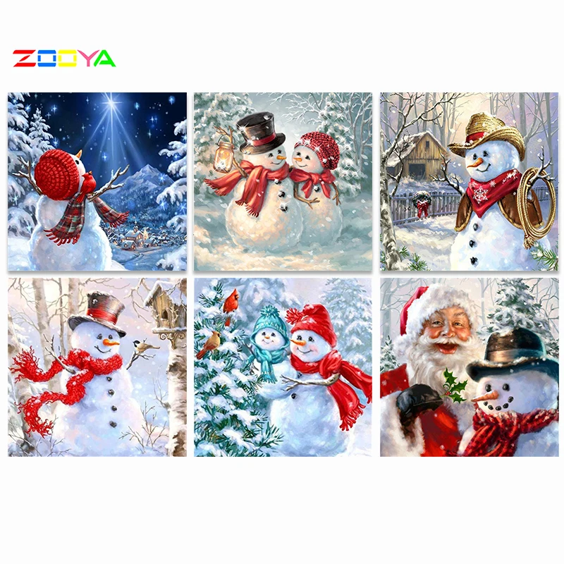 Алмазная вышивка ZOOYA DIY, картина, полная дрель, квадратный Санта Клаус, стразы, картина, мозаика, Рождественское украшение, a60032
