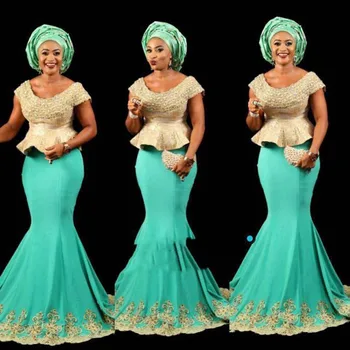 

Plus Size Prom Gowns Long Pageant Formal Gown Beading Vestido De Festa Longo Gorgeous Formal Dress Peplum Sleeves Robe De Soiree