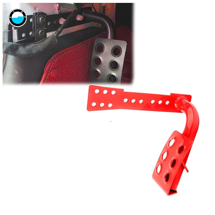 1 pcs red Металлическая Автомобильная внутренняя педаль для ног с левой стороны для Jeep Wrangler JK JKU& Unlimited 2007 - Название цвета: 1 pcs red