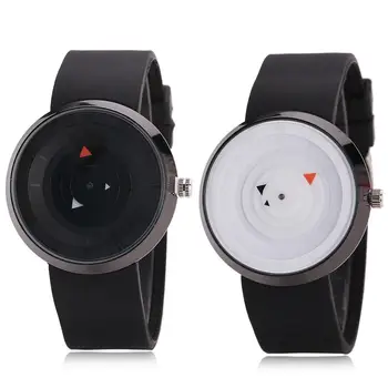 

Minimalist Men Women Thin Round Dial Silicone Band Analog Quartz Wrist Watch Pin Buckle Analog Display Quartz Movement Adjustabl