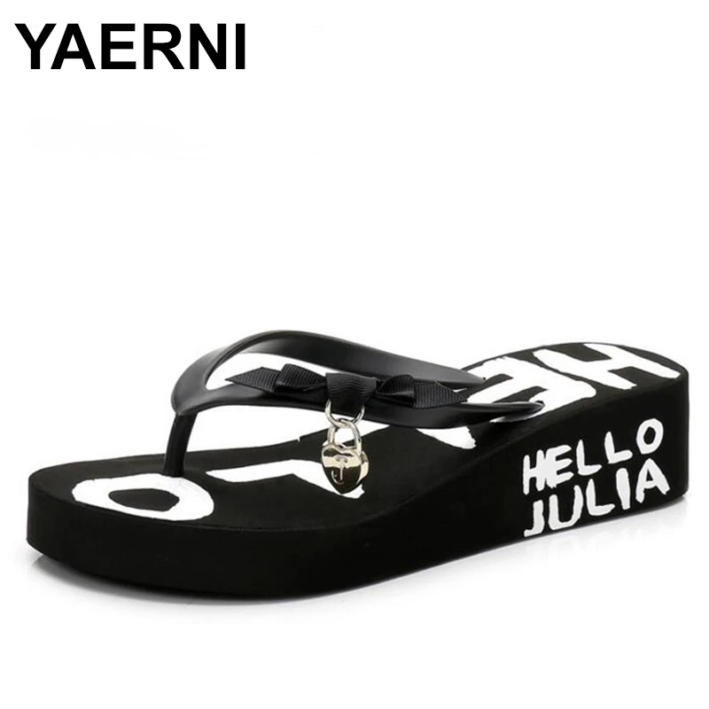 fashion letter slip on wedge