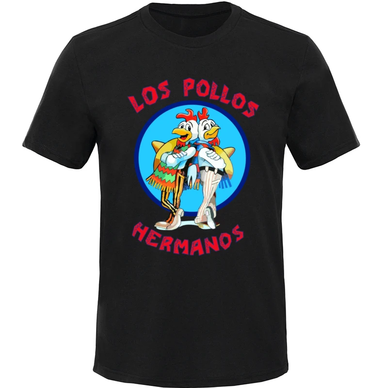 Мужская футболка с надписью Los Pollos Hermanos оверсайз из 100% хлопка коротким рукавом и
