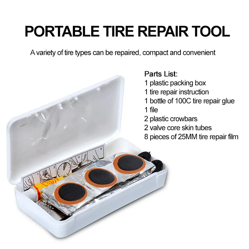 Bicycle Tire Burst Repair Kit Tool Kit Patch Inner Tube Repair Sealant