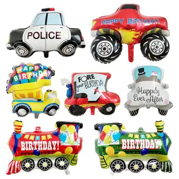 

New cartoon transportation car aluminum membrane balloon birthday party venue decoration balloon balloon