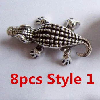 8pcs Style 1 8 шт./упак. черепа животных разных 8 видов стилей, подвязанные лентой, с объемной волной, дредлоки, для увеличения объема, бусины кольца трубки около 4,5-5,5 мм Внутреннее отверстие ювелирные изделия - Цвет: 8pcs Style 1