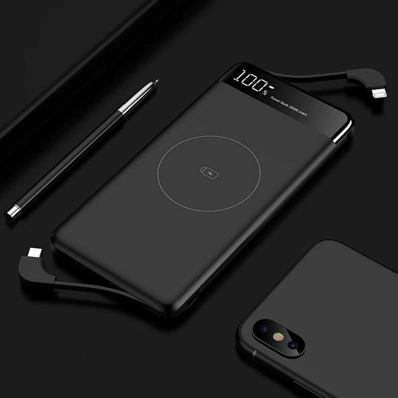 

Qi Wireless Charger 10000mAh Power Bank Fast Charge Slim Powerbank Portable Phone Charger for iPhone Huawei Xiaomi Poverbank