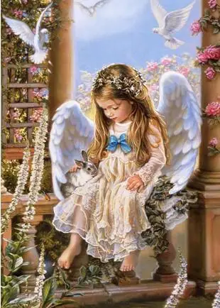 1Zj01-6 Angel Girl картина 5D алмазная вышивка крестиком религия Алмазная вышивка настенный стикер с пейзажем полная Алмазная мозаика 1Ts09 - Цвет: 1Zj01-6