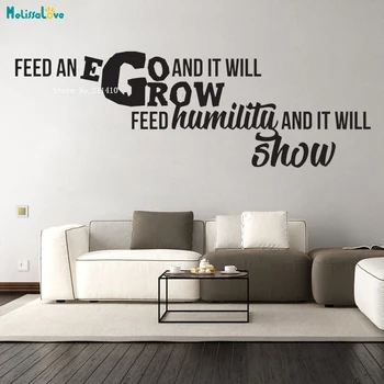 

Feed An Ego And It Will Grow Wall Sticker Self-improvement Motivational Positive Decal Home Decor Living Room Art Murals YT3702