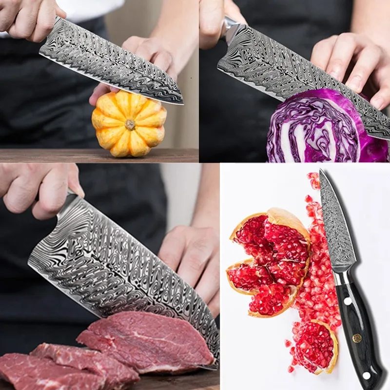 Набор кухонных ножей ручной работы кованый профессиональный нож шеф повара