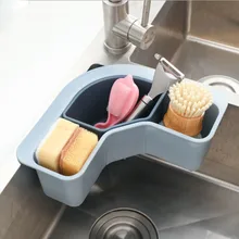 

Multifunctional Corner Sink Drain Rack Sink Drain Baske Three-cell Sponge Storage Rack Kitchen Storage Organizer