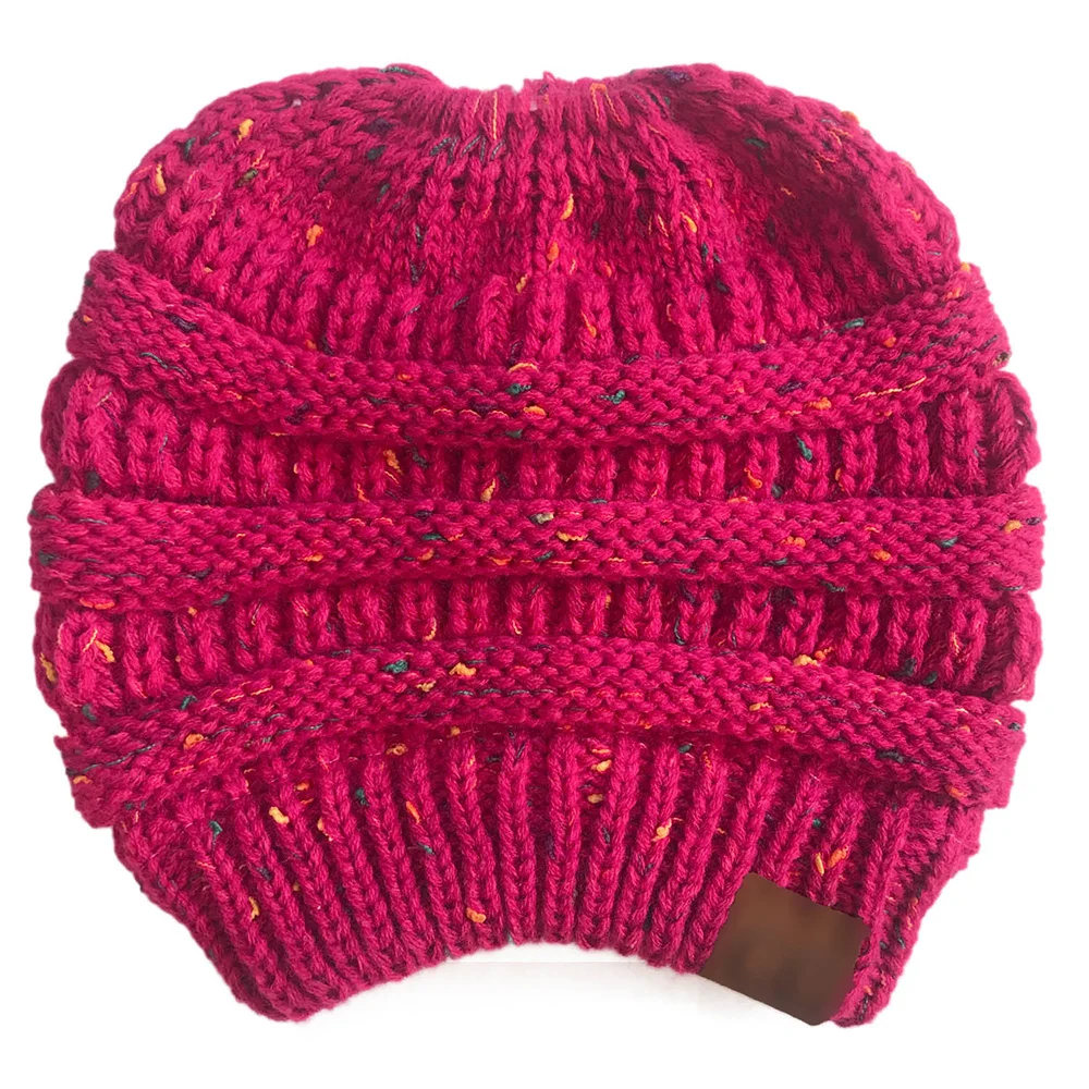 Женская модная шапка конский хвост Cc Beanies, вязаная женская шапка Beanie для девочек, шапка, мягкие теплые шапки для девушек