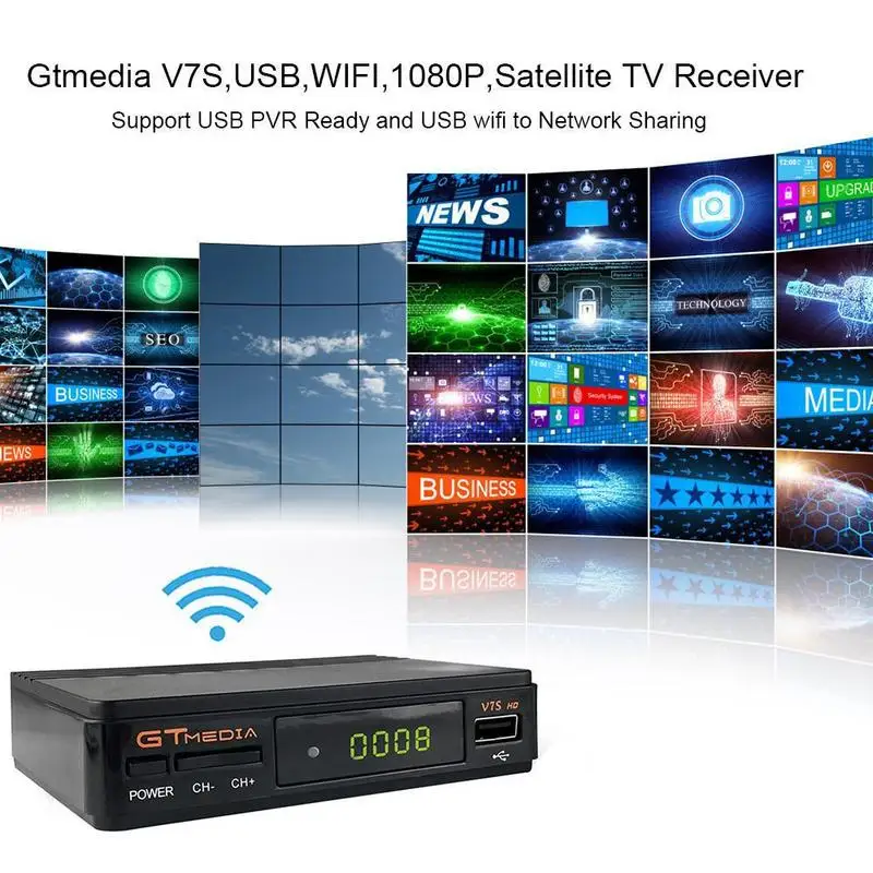 Спутниковый ТВ-ресивер Gtmedia V7S HD Full 1080P Поддержка рецепторов Европа Cline для Испании DVB-S2 спутниковый декодер Freesat V7 HD