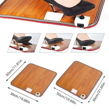 

Adjustable Electric Heating Pad For Feet Waterproof Carbon Crystal Heated Foot Warmer Mat Fast Heating 9 Gear For Home Office