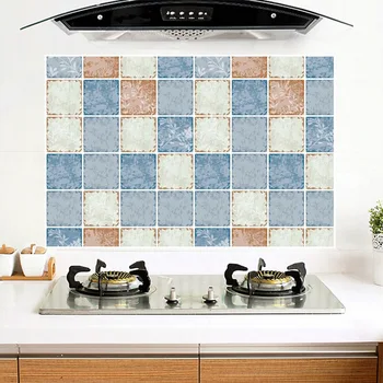 

Roll wall stickers kitchen household embossed waterproof high temperature stickers thick self-adhesive oil wall stickers decor