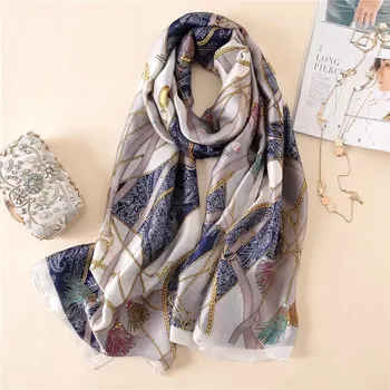 

Classic women silk scarf female scarves fashion ladies beach wrap chiffon shawl lemon Printed sunscreen bandanna foulard muffler