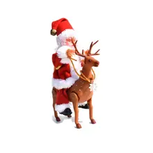 Электрический Санта Клаус езда олень игрушка "Северный олень" Музыкальная статуэтка Рождественский Декор малыш
