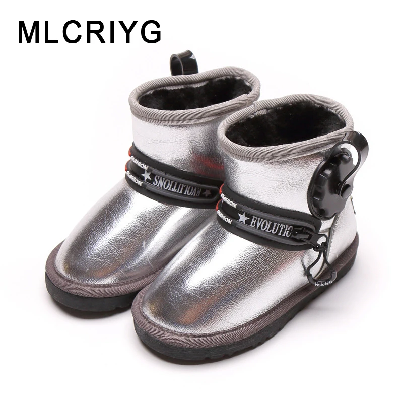 

Winter Kids Snow Boots Children Ankle Boots Baby Girls Warm Leather Shoes Boys Black Brand Boots Soft Boots Fashion Casual Shoes