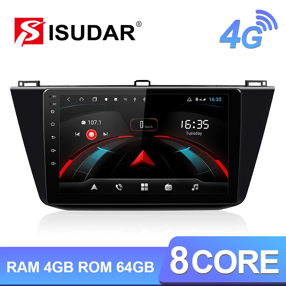 Isudar H53 4G Android 1 Din Авто радио для VW/Volkswagen/Tiguan- Автомобильный мультимедийный gps 8 ядерный ОЗУ 4 Гб Камера USB DVR DSP