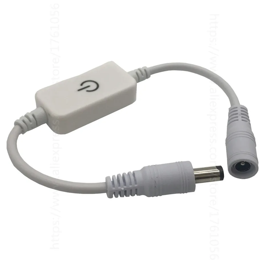 Touch switch WH Сенсорный переключатель регулирующий Яркость контроллер разъем постоянного тока подходит для светодиодной ленты света 12 В кухня освещение в помещении - Цвет: Touch switch WH