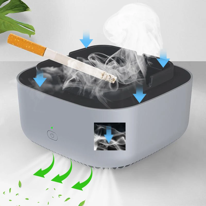 Cendrier Sans Fumée Avec Purificateur D'Air Pour Cigarette Intérieur, Cendrier Électronique Intelligent Avec Filtre