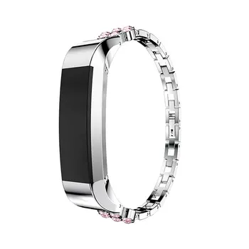 

Hr Smart Fashionable Watch Band Flower Pattern Diamond Zinc Alloy Strap Flower Pattern Diamond Strap