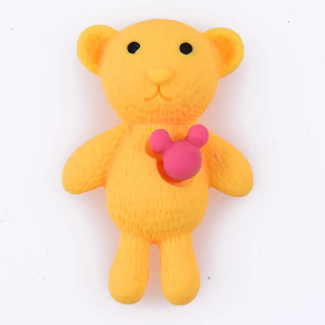 Hot Sale 1 Pcs Cartoon Bear Croc Shoe Charms Colorful Smile Face Baby Bear Clog Shoes Decorations Kid's Wristband Accessories r9598