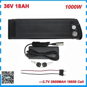 

1000W 36V silver fish Battery 36V 18AH Lithium ebike battery pack with usb port 30A BMS 42V 2A Charger Free customs fee