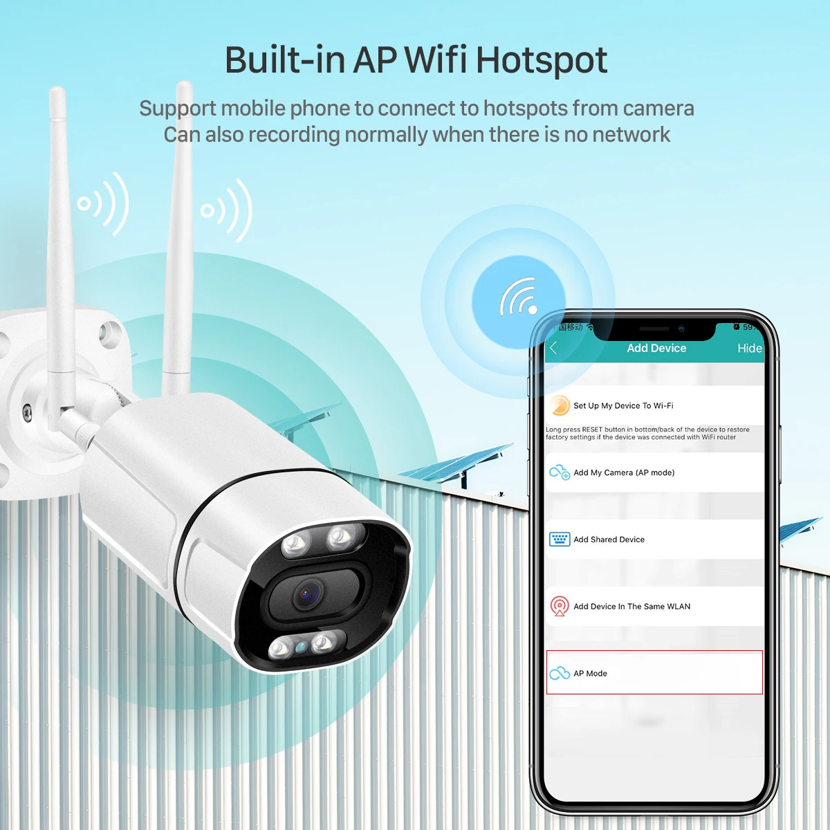 caméra de surveillance extérieure ip wifi hd dispositif de sécurité sans avec audio et vision nocturne détection humaine