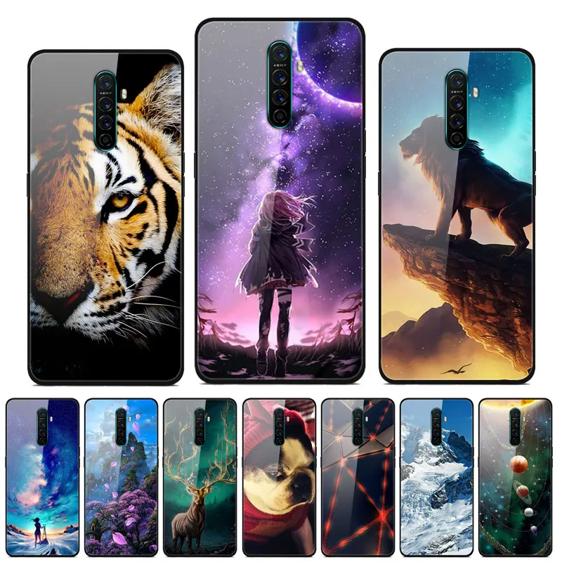 Для OPPO Reno Ace чехол Закаленное стекло Печатная задняя крышка Жесткий чехол для Coque OPPO Reno Ace Чехлы для телефонов RenoAce 6." Бампер