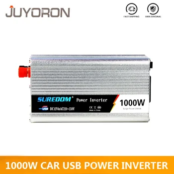 

1000W Power Inverter Single USB Input DC 12V 24V Portable Car Charger Converter Adapter AC220V Gray Universal Pocket