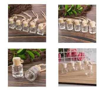 

Car perfume bottle car pendant perfume ornament air freshener for essential oils diffuser fragrance empty glass bottle SN440