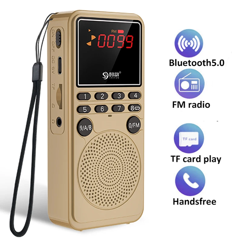 Мини fm-радио портативный Bluetooth 5.0 диктофон стерео музыкальный плеер Поддержка