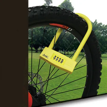 4 цифры Пароль замок безопасности велосипед U замок Сталь MTB дорожный велосипед велосипедный замок Противоугонный сверхпрочный велосипед u-замки