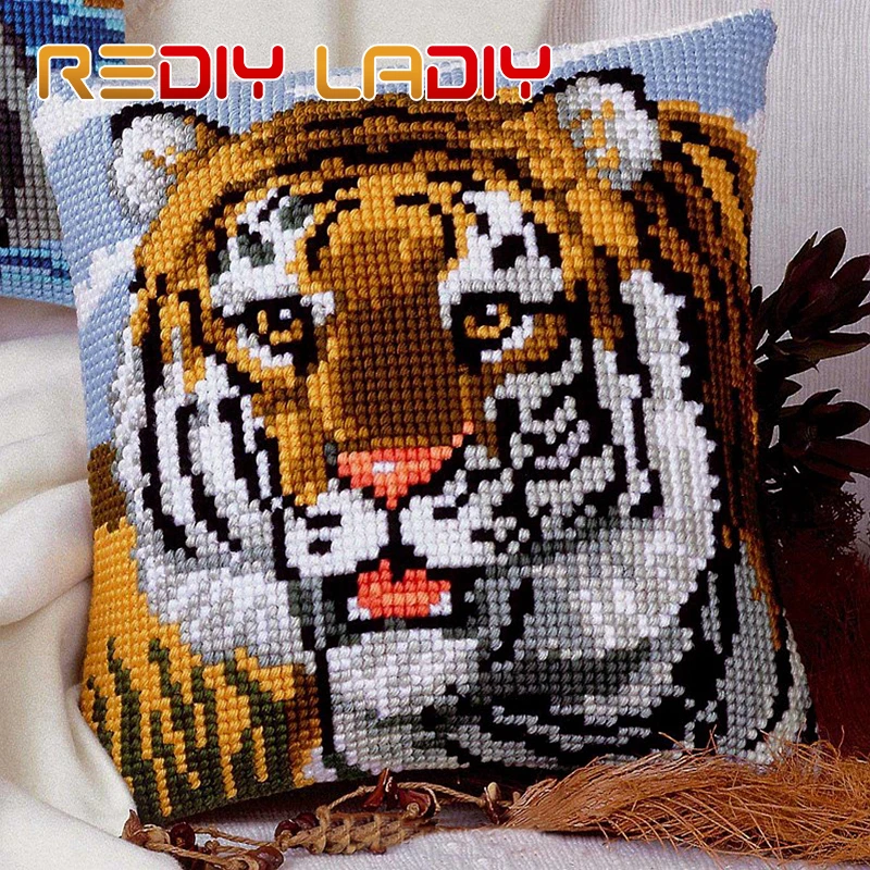 LADIY вышивка крестиком наволочка акриловая пряжа для вышитые подушки зверь