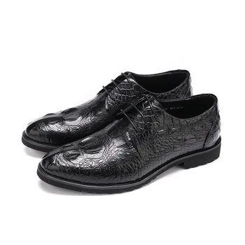 

Men's Leather Shoes Crocodile Pattern Business Formal Wear Men Shoes Leather 45