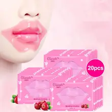 20 шт. увлажняющая маска для клюквы косметическая маска для губ Отшелушивающий блеск для губ коллаген Уход за губами гель против старения морщин макияж набор