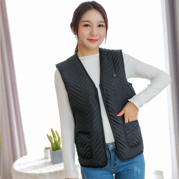 

Men Women USB Charging Outdoor Camping Heated Vest Autumn Winter Pain Relief Practical Adjustable Modes Warm Washable Climbing