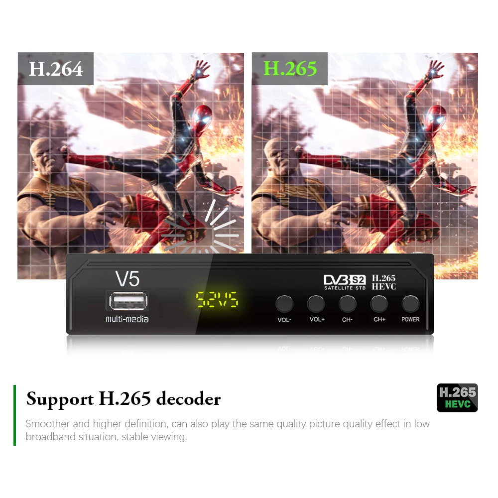 Специально для Испании DVB S2/S построен H.265/HEVC HD цифровой спутниковый ресивер