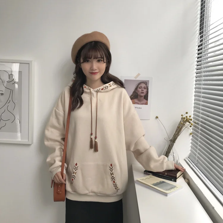 Neploe/дизайнерская однотонная толстовка с капюшоном на шнуровке; теплая толстовка с капюшоном с круглым вырезом и длинными рукавами; толстовки из хлопка; Повседневный Мягкий Топ с большим карманом; сезон осень