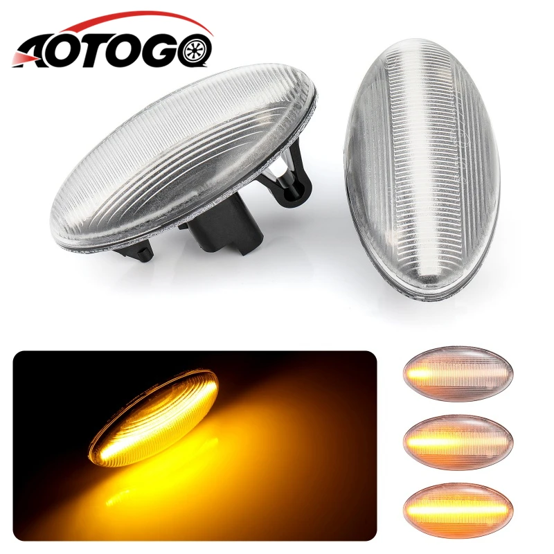 

2pcs For Peugeot 307 206 207 407 107 607 Led Dynamic Turn Signal Side Marker Light Sequential Blinker Light For Citroen C1 C2 C3