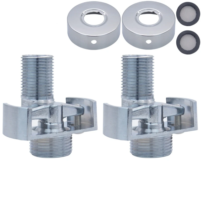 2ชุดฐานก๊อกน้ำทองเหลืองแบบโค้งอเนกประสงค์ยาวผิดปกติอุปกรณ์เสริมก๊อกน้ำฝักบัวรุ่น1/2 '-3/4' 1