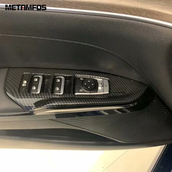 

For Kia Optima 2020 2021 Carbon Fiber Window Lift Switch Cover Trim Inside Armrest Frame Decoration Interior Car Accessories