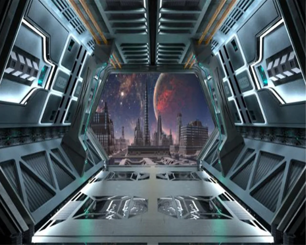Пользовательские Любой размер 3d обои Tech Space Tunnel настроить ваши любимые Премиум