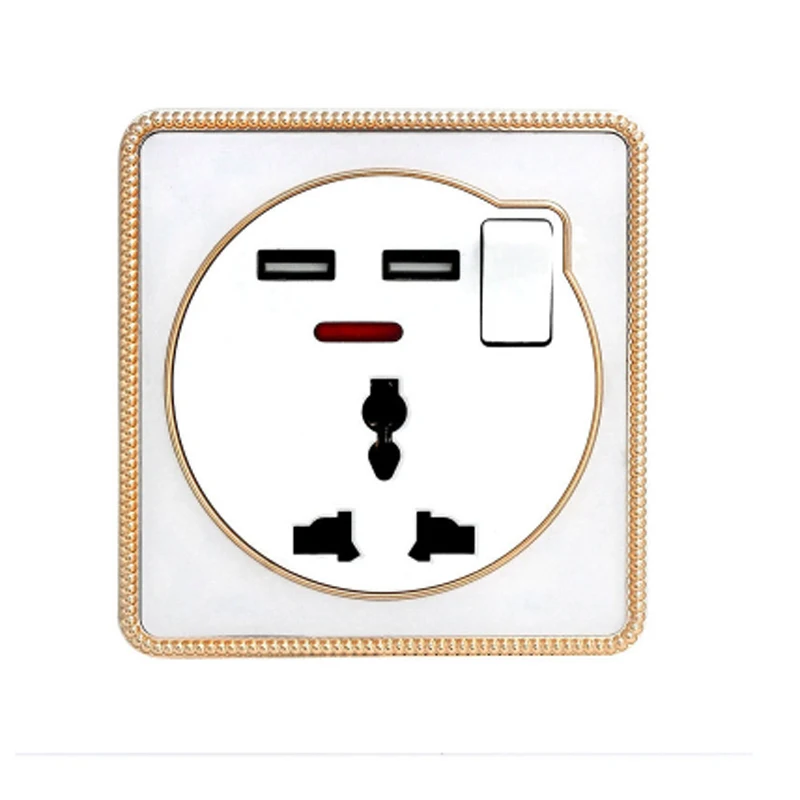 Настенное зарядное устройство USB многофункциональное британское стандартное Европейское зарядное устройство для мобильного телефона с двумя разъемами Usb - Тип: Настенная розетка