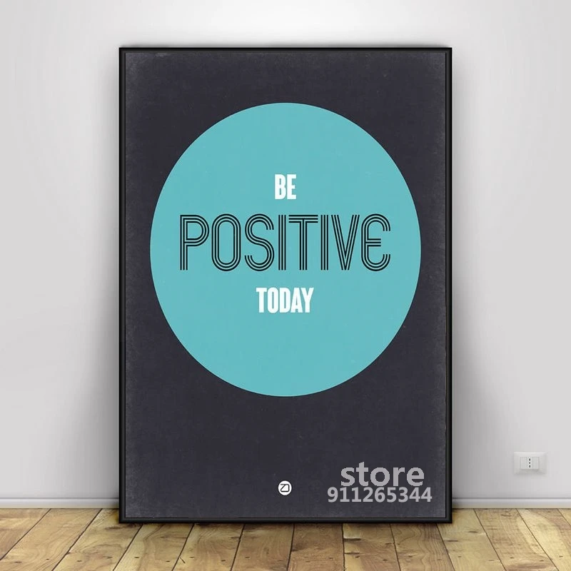 Be Positive Today 2 Posters And Prints Classic Figure Wall Art Canvas Painting Pictures for Home Decoration | Дом и сад