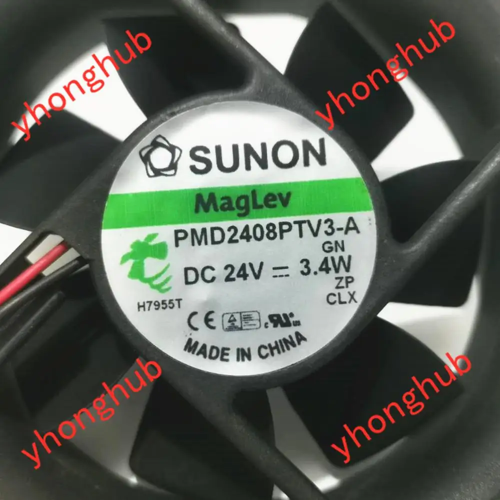 SUNON PMD2408PTV3 A GN DC 24V 3 4 W 80x80x25 мм 2 провод Сервер вентилятор охлаждения|square fan|server fandc 24v